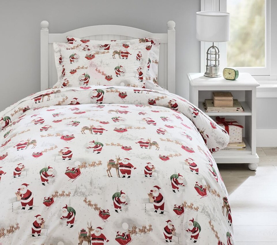 Organic Heritage Santa Duvet Cover & Pillowcases pottery barn kids UK